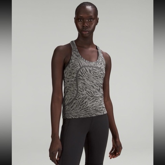 Lululemon Swiftly Tech Racerback 2.0 Tank Top RACE Primal Clash Black Gray - 8 - Picture 1 of 5